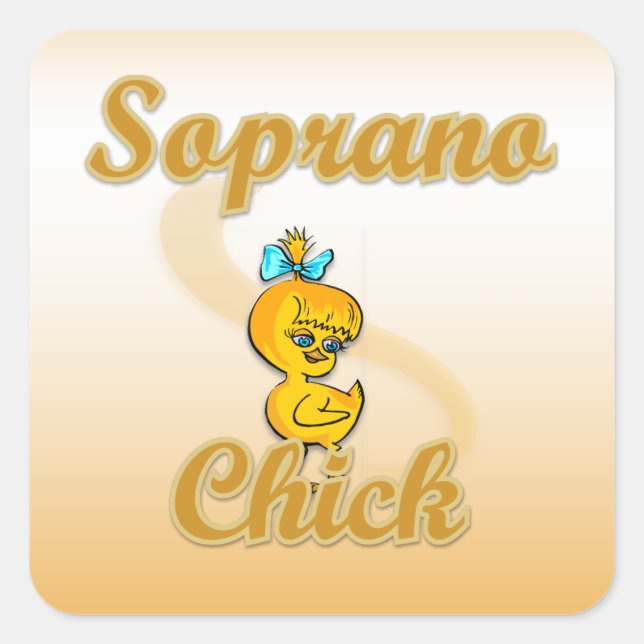 Pegatina Cuadrada Soprano Chick (Anverso)
