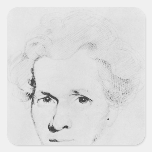 Pegatina Cuadrada Soren Aabye Kierkegaard (Anverso)