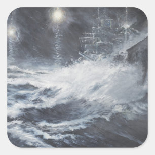 Pegatina Cuadrada Sorprendido por la batalla de Starshell