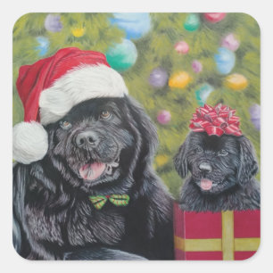 Pegatina Cuadrada Sorpresa de los Navidades