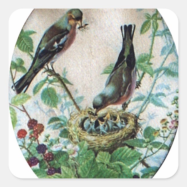 Pegatina Cuadrada Sosteniendo la bandada: capturando la crianza de l (Anverso)