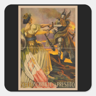 Pegatina Cuadrada Sottografivete al Prestito - Guerra de la Italia V
