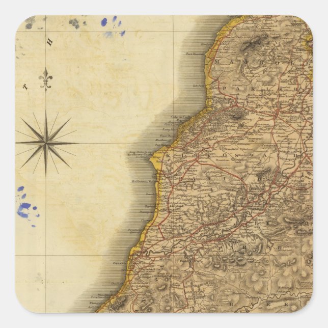 Pegatina Cuadrada South Ayrshire (Anverso)