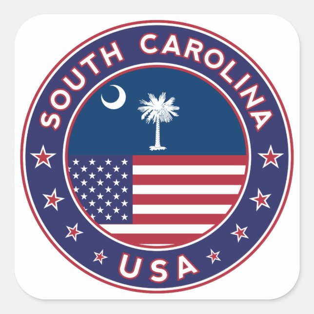 Pegatina Cuadrada South Carolina sticker, phone case, tote bag (Anverso)