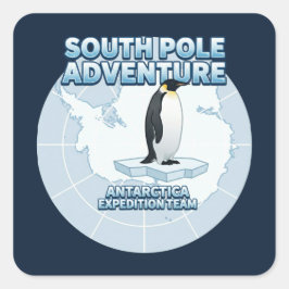Pegatina Cuadrada South Pole Adventure Antarctica Expedition Team