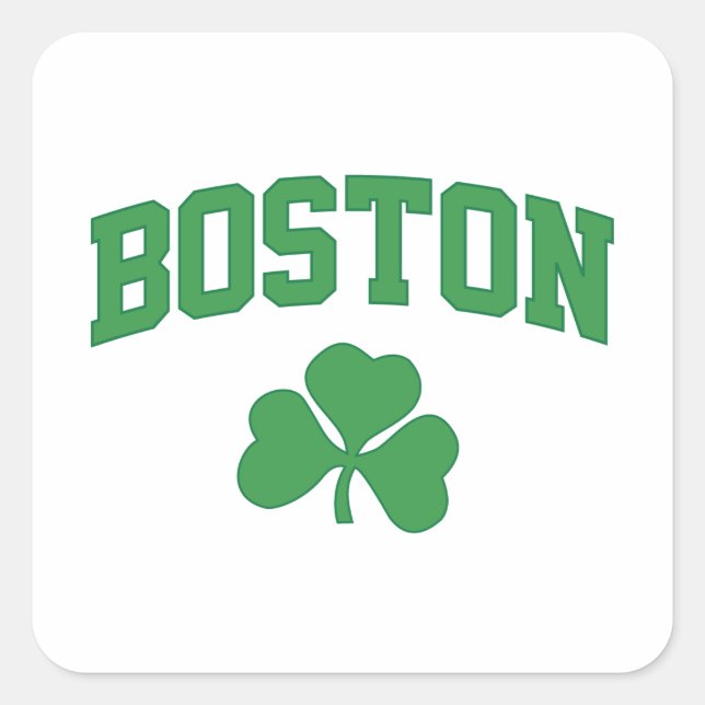 Pegatina Cuadrada southie del trébol del trébol de St Patrick del (Anverso)