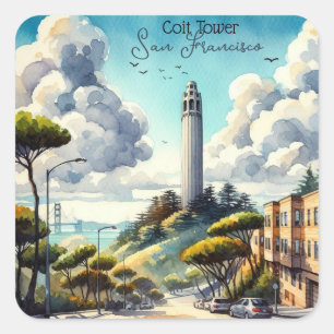 Pegatina Cuadrada Souvenir histórico de San Francisco