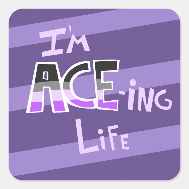 Pegatina Cuadrada Soy ACE=ing Life Stickers (Anverso)
