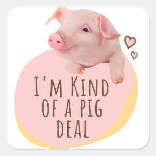 Pegatina Cuadrada Soy Como Un Cerdo.