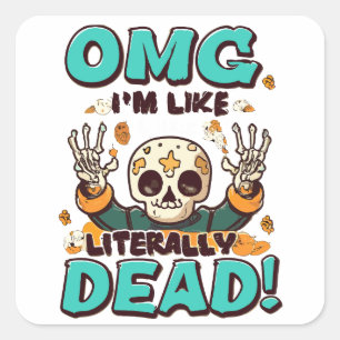 Pegatina Cuadrada Soy como un Halloween de diversión Spooktacular li