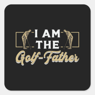 Pegatina Cuadrada Soy El Golf-Padre Golf Golfer Player Funny
