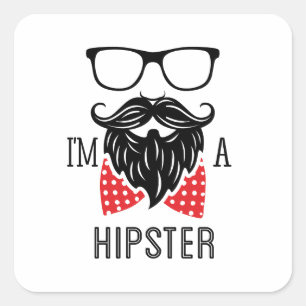 Pegatina Cuadrada Soy Hipster