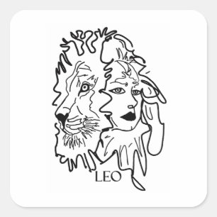 Pegatina Cuadrada Soy LEO