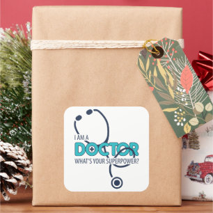 Pegatina Cuadrada Soy Médica