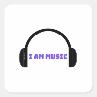 Pegatina Cuadrada soy música