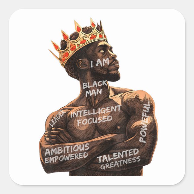 Pegatina Cuadrada Soy negro (Anverso)