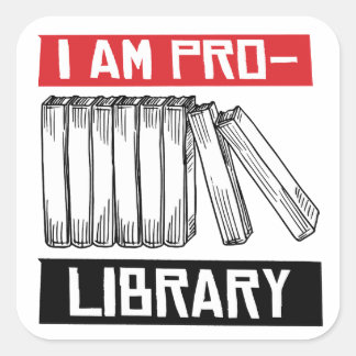 Pegatina Cuadrada Soy pro biblioteca