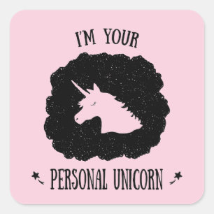Pegatina Cuadrada Soy su unicornio personal
