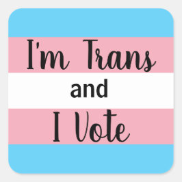 Pegatina Cuadrada Soy Trans y voto
