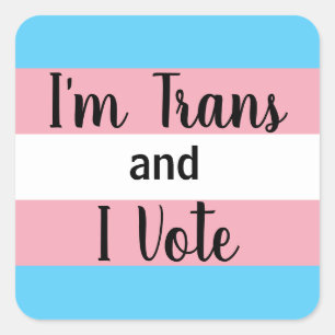 Pegatina Cuadrada Soy Trans y voto
