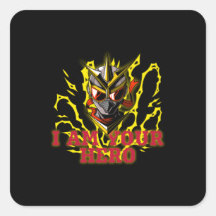 PEGATINA CUADRADA SOY TU HERO