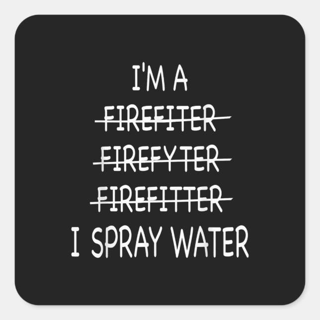 Pegatina Cuadrada Soy Un Bombardero Gracioso. Bomba De Agua. (Anverso)