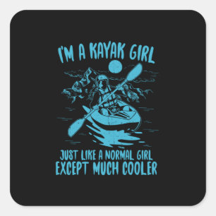 Pegatina Cuadrada Soy Un Chica Kayak