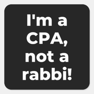 Pegatina Cuadrada Soy un CPA, no un rabino