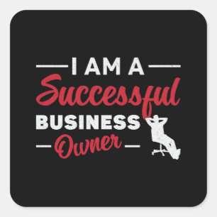 Pegatina Cuadrada Soy Un Exitoso Director Ejecutivo Jefe De Empresar
