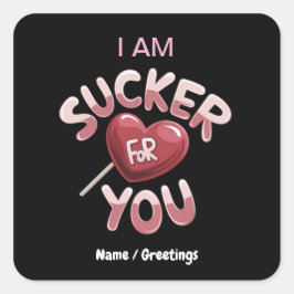 Pegatina Cuadrada Soy un gran éxito por ti groovy Valentine