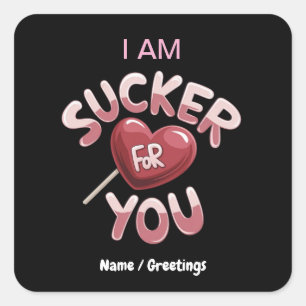 Pegatina Cuadrada Soy un gran éxito por ti groovy Valentine