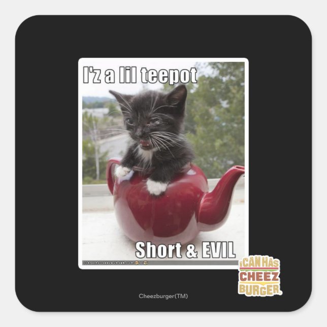 Pegatina Cuadrada Soy un pequeño teepot (Anverso)