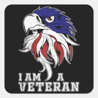 Pegatina Cuadrada Soy un veterano