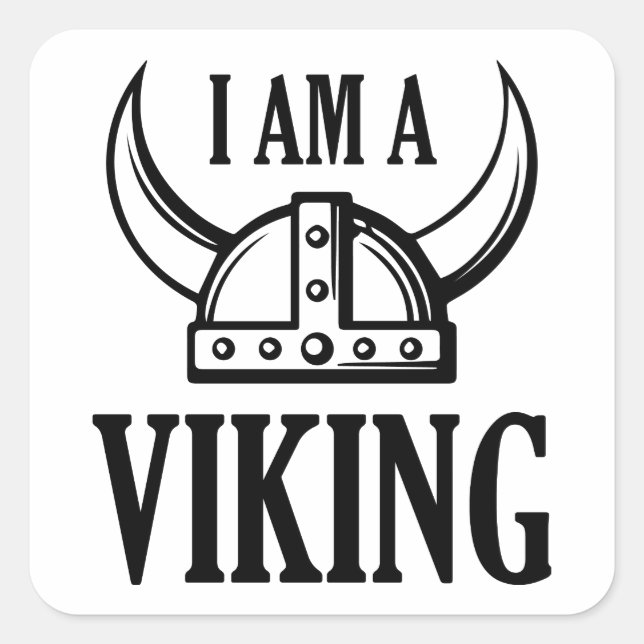 Pegatina Cuadrada Soy Un Viking (Anverso)