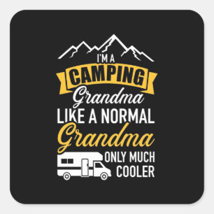 Pegatina Cuadrada Soy Una Abuela De Camping