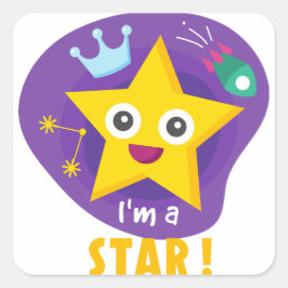 Pegatina Cuadrada Soy una estrella