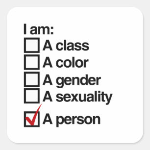 Pegatina Cuadrada Soy una persona - no discriminación