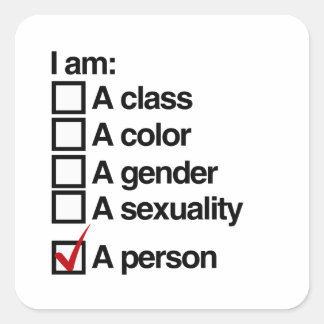 Pegatina Cuadrada Soy una persona - no discriminación