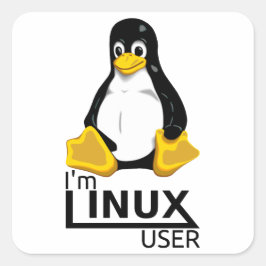 Pegatina Cuadrada Soy usuario de Linux