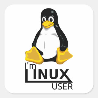 Pegatina Cuadrada Soy usuario de Linux