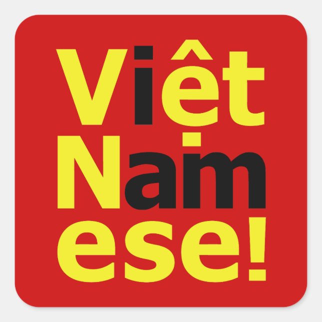 Pegatina Cuadrada ¡soy Viene Namese! (Anverso)