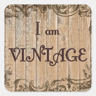 Pegatina Cuadrada Soy Vintage