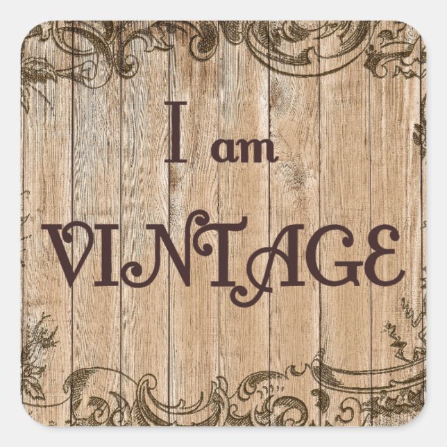 Pegatina Cuadrada Soy Vintage (Anverso)