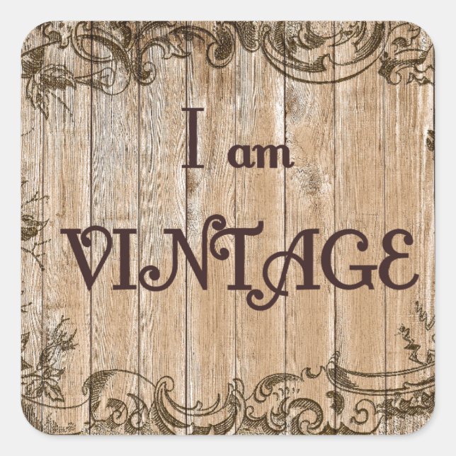 Pegatina Cuadrada Soy Vintage (Anverso)