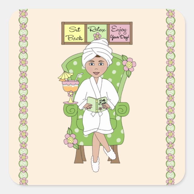 Pegatina Cuadrada Spa (Anverso)