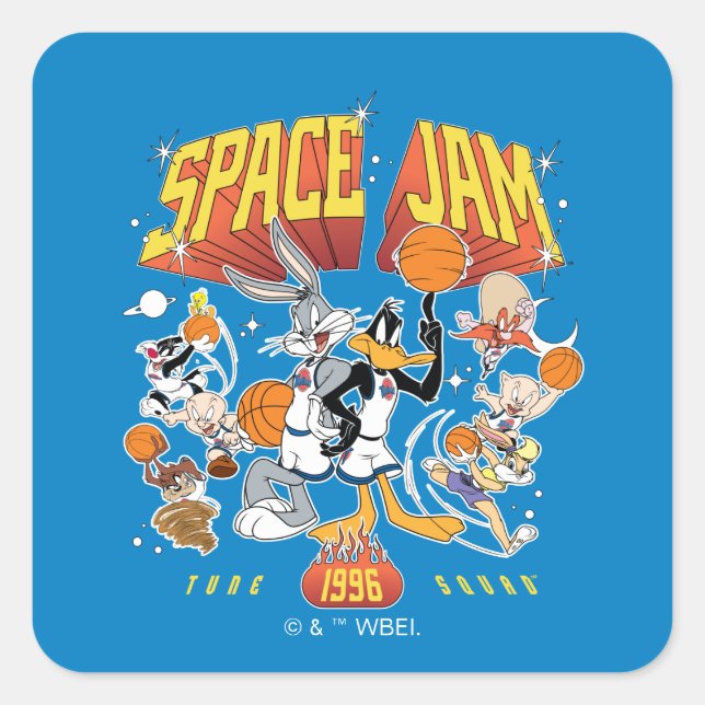 Pegatina Cuadrada SPACE JAM™ TUNE SQUAD™ 1996 Graphic (Anverso)