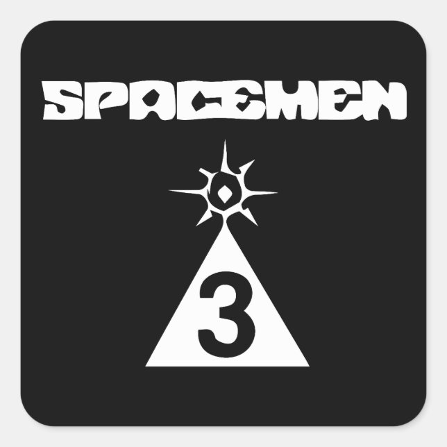 Pegatina Cuadrada Spaceman 3 (Anverso)