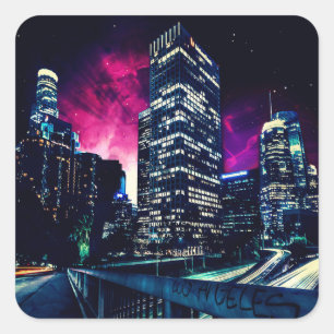 Pegatina Cuadrada Spacey Los Angeles