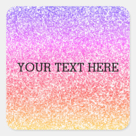 Pegatina Cuadrada Sparkling elegante giratorio arco iris colorido li