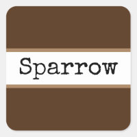 SPARROW Cocoa Marrón Tiras Blancas Retro Textos